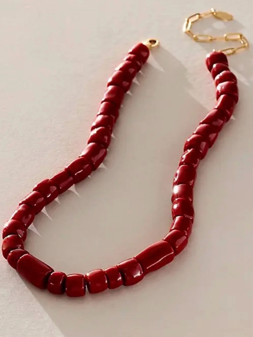 NEW Free People Soleil stone Necklace Red
